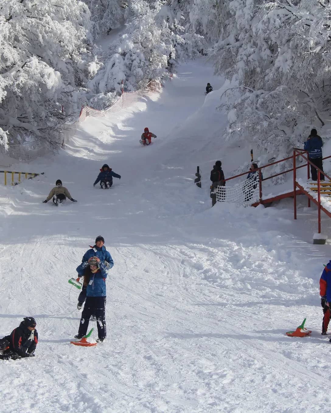 Adult toboggan run arrival station